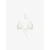 Monday Swimwear Womens Ivory Rec Palma Triangle Stretch-recycled Nylon Bikini Top In Ivory Rec