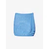 Monday Swimwear Womens Santa Marta Cotton-blend Crochet Sarong Azure Petit Crochet In Blue