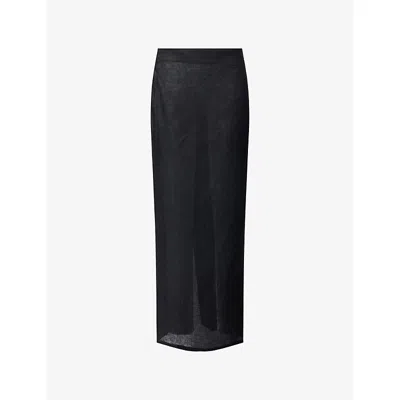 Monday Swimwear Womens Black Linen Fontelina Linen Maxi Skirt