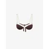 Monday Swimwear Womens Espresso Ivory Cala Roja Underwired Bikini Top
