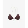 Monday Swimwear Womens Espresso Ivory Palma Color-block Triangle Bikini Top