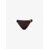 Monday Swimwear Womens Espresso Rib Bronte Wide-rib Bikini Bottoms