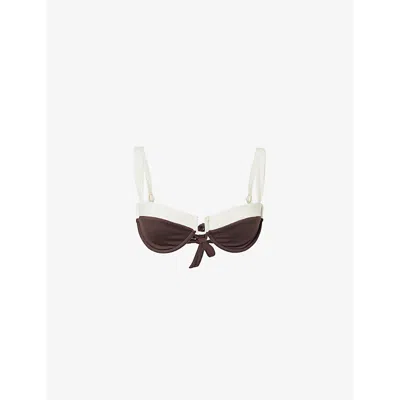 Monday Swimwear Womens  Cala Roja Underwired Bikini Top In Espresso/ivory