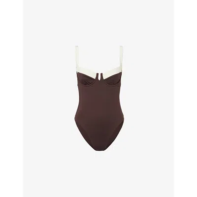 Monday Swimwear Womens  Clovelly Underwired Swimsuit In Espresso/ivory