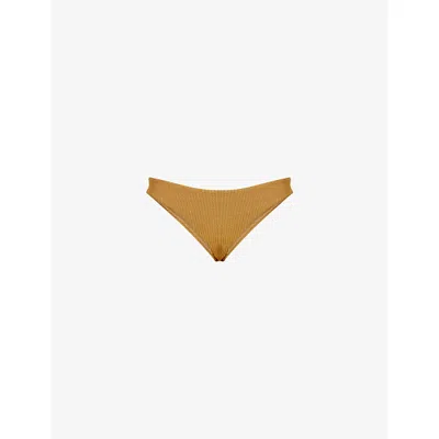 Monday Swimwear Womens  Byron Mid-rise Shimmer Bikini Bottoms