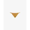 Monday Swimwear Womens Gold Lurex Rib Petit Ermitage Shimmer Bikini Bottoms In Brown