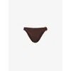 Monday Swimwear Womens Espresso Rib Bronte Ring-hardware Bikini Bottoms