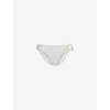 Monday Swimwear Womens Soft Silver Shimmer Bronte Ring-hardware Bikini Bottoms