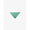 Monday Swimwear Womens  Byron Mid-rise Crinkled Bikini Bottoms In Pond Crinkle