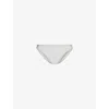 Monday Swimwear Womens Soft Silver Shimmer Byron Mid-rise Crinkled Bikini Bottoms