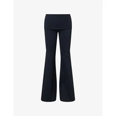 Monday Swimwear Womens Black Jersey Melrose Flared Yoga Leggings