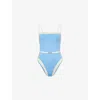 Monday Swimwear Womens Azure Ivory Miami One Piece Bandeau Swimsuit