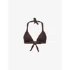 Monday Swimwear Womens Espresso Rib Morocco Wide-rib Bikini Top In Espresso Rib