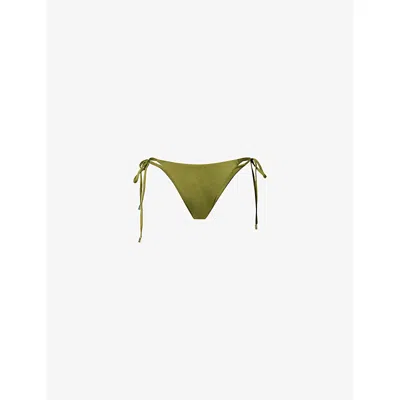 Monday Swimwear Womens Olive Palma Tie-side Bikini Bottoms