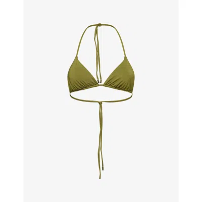 Monday Swimwear Womens Olive Palma Triangle Bikini Top