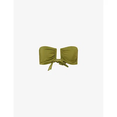 Monday Swimwear Womens Olive St. Martinique Bandeau Bikini Top