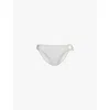 Monday Swimwear Womens Bronte Ring-hardware Bikini Bottoms Soft Silver Shimmer