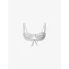 Monday Swimwear Womens Soft Silver Shimmer Cala Roja Underwired Bikini Top