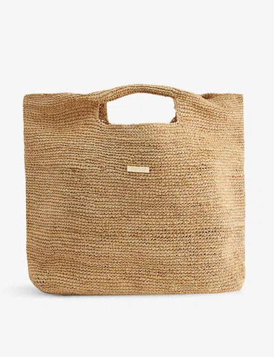 Monday Swimwear Paloma Large Raffia Top-handle Bag In Straw / Os