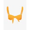 Monday Swimwear Womens Tangerine Crinkle Cala Roja Underwired Bikini Top In Yellow