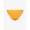 Monday Swimwear Womens Tangerine Crinkle Seychelles Crinkle Bikini Bottoms In Yellow