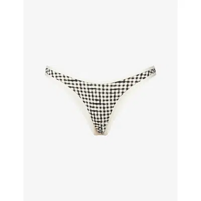 Monday Womens Black Gingham Somerset Gingham Bikini Bottoms