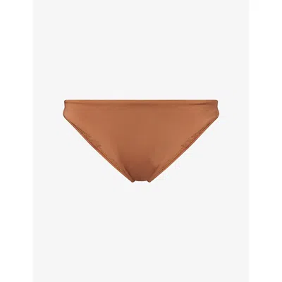 Monday Womens Caramel Byron Mid-rise Bikini Bottoms In Brown