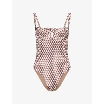 Monday Womens Clovelly Geometric-print Swimsuit Husk Geo