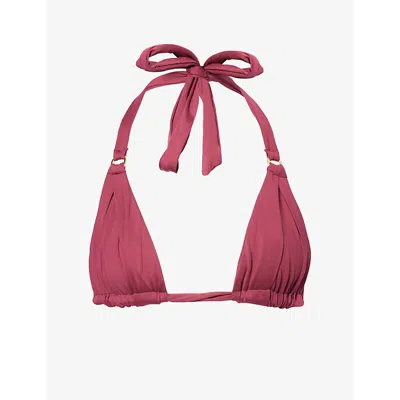 Monday Womens Fig Morroco Halter-neck Bikini Top In Purple