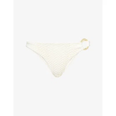 Monday Womens  Bronte Gold-ring Crochet Bikini Bottoms