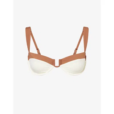 Monday Womens Ivory/caramel Cala Roja Bikini Top In Multi