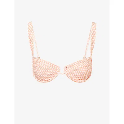 Monday Womens Micro Geo Cala Roja Underwired Bikini Top In Pink