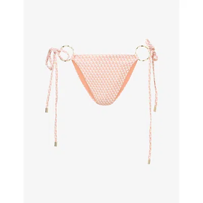 Monday Womens Micro Geo Cannes Bikini Bottom In Orange