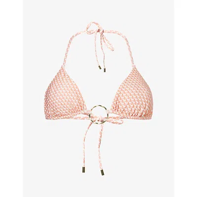 Monday Womens Micro Geo Cannes Triangle Bikini Top In Brown