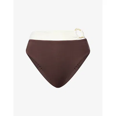 Monday Womens  Costa Rica High-waisted Bikini Bottoms In Brown