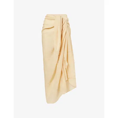 Monday Womens Raffia Crinkle St. Tropez Crinkled Linen Sarong
