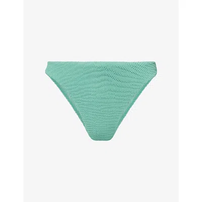Monday Womens Pond Crinkle Byron Bikini Bottom In Green