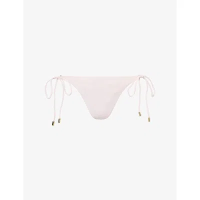 Monday Womens Powder Pink Rib Hanalei Bikini Bottom