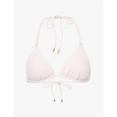 Monday Womens Powder Pink Rib Hanalei Bikini Top In Pattern