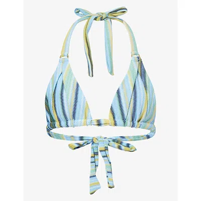 Monday Womens Sardinia Stripe Azure Morocco Bikini Top In Multi