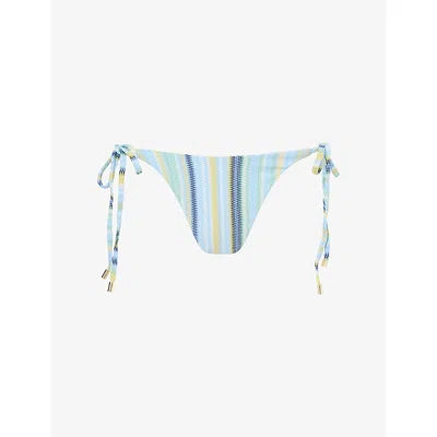 Monday Womens Sardinia Stripe Azure Palma Bikini Bottom In Multi