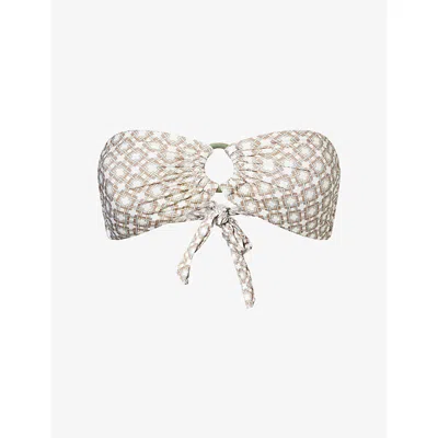 Monday Womens Tile Geo Costa Rica Bikini Top In Neutral