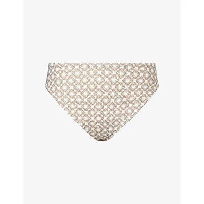 Monday Womens Tile Geo Formentera Graphic-print Bikini Bottoms In Black