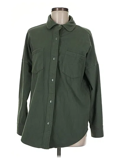 Pre-owned Mondetta Long Sleeve Button Down Shirt In Green