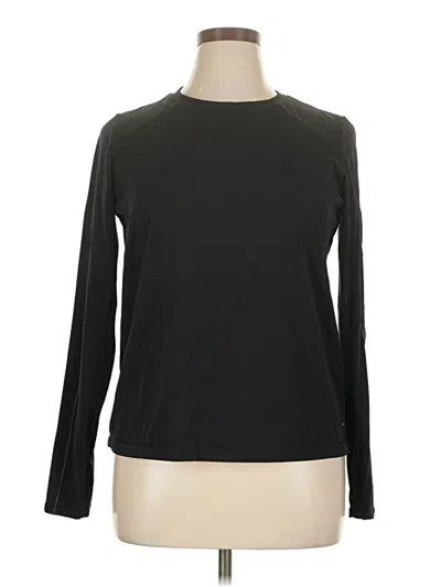 Pre-owned Mondetta Long Sleeve Top Black Crew Neck Tops