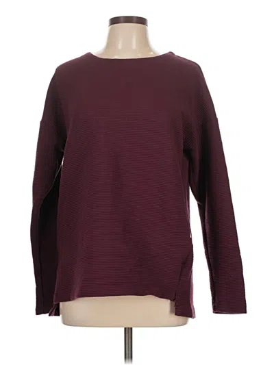 Pre-owned Mondetta Long Sleeve Top Burgundy Crew Neck Tops
