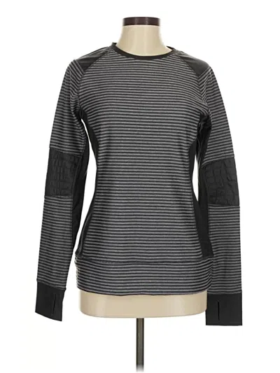 Pre-owned Mondetta Long Sleeve Top Gray Boatneck Tops