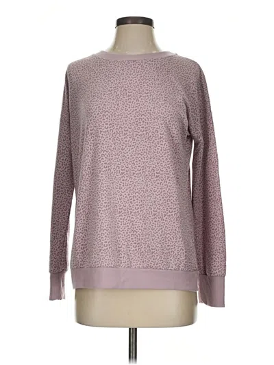Pre-owned Mondetta Long Sleeve Top Purple Crew Neck Tops