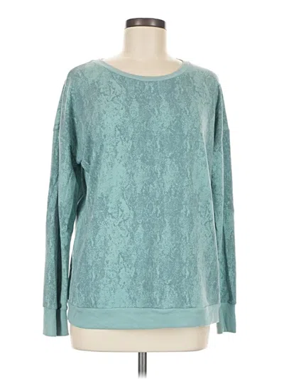 Pre-owned Mondetta Long Sleeve Top Teal Boatneck Tops