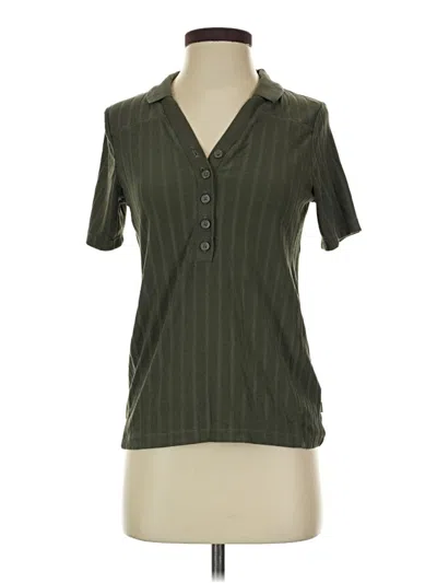 Pre-owned Mondetta Short Sleeve Henley Shirt In Green